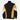 Black jacket with yellow and white accents on a white background