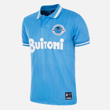 Front view of the shirt, featuring Napoli’s iconic light blue color and "Buitoni" sponsor logo.