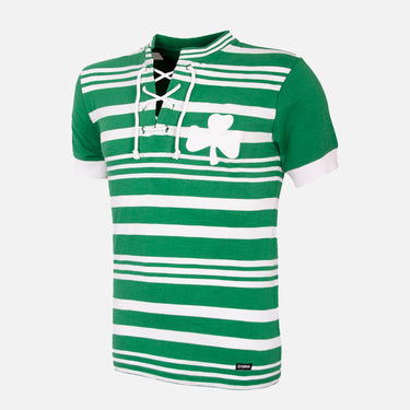 Short sleeve Panathinaikos Retro Football Shirt Green White with laces