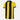 Back view of a retro Peñarol football shirt with bold black and yellow vertical stripes.