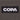 Embroidery detail of the COPA logo patch on the brown cuff of the beanie