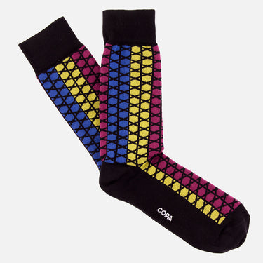 casual multicolor socks with pattern of keeper shirt kasper schmeichel