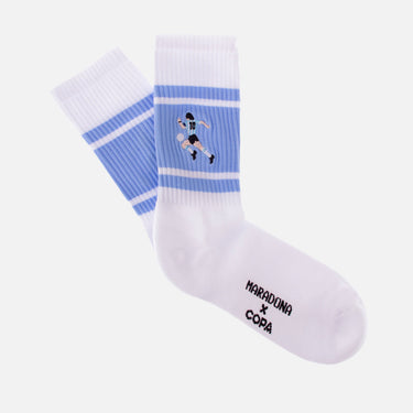 casual white terry socks argentine with maradona emboidery