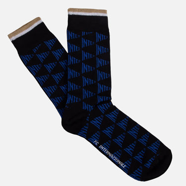FC Internazionale all over socks in black and blue with geometric pattern product view