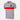 Front view of grey AS Roma Stripes Polo with red, orange, and yellow horizontal chest stripes and AS Roma wolf logo.