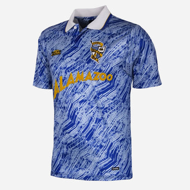 Port Vale FC 1991–92 away retro football shirt blue front view