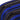 Close-up of the zipper detail stitched into blue and black recycled fabric