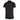 Back view of the black polo shirt, showing its clean design with a subtle geometric pattern woven into the fabric.