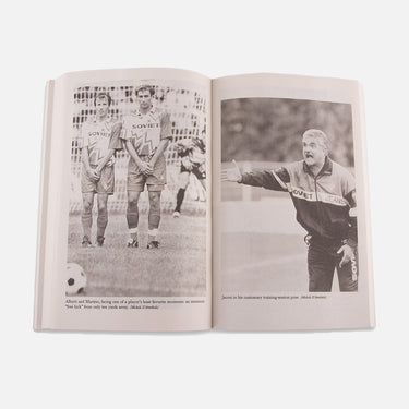 Black and white interior spread showing players and scenes from the season