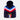 Navy blue beanie with blue, white, and red chevron pattern, pom-pom on top, and France crest on the cuff