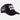 Side view of the black COPA trucker cap showing mesh back and curved brim