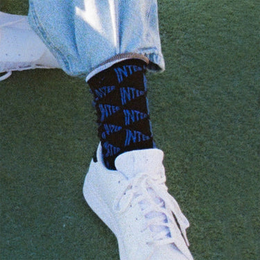 FC Internazionale all over socks worn by model lifestyle shot
