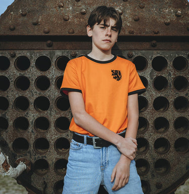 Kid wearing the Holland World Cup 1978 Kids Retro Football Shirt