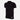 Front view of black Panini Rovesciata polo shirt with embroidered overhead kick graphic on chest