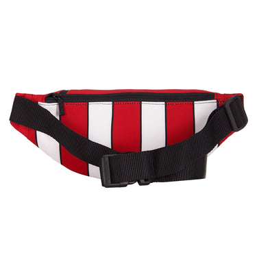Side view of the Recycled Fanny Pack showing the black adjustable strap.