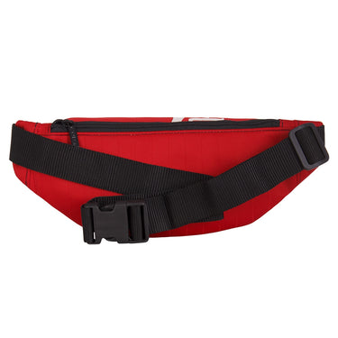 Side view of the Recycled Fanny Pack showing the black adjustable strap.