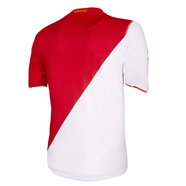 Rear view of the AS Monaco 2003 - 04 Retro Football Shirt, showcasing the red and white split design.